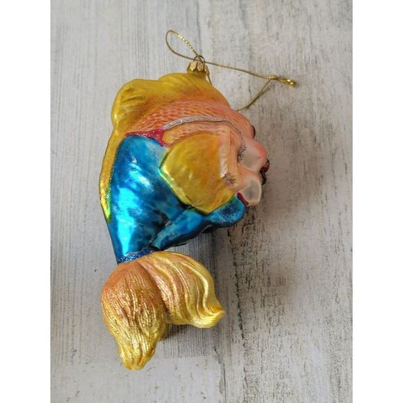 Vintage December diamonds Goldie fish blown glass ornament Xmas decor - Picture 9 of 9
